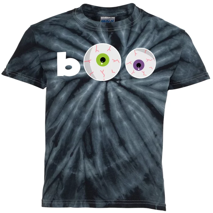 Halloween Scary Boo Eyes Kids Tie-Dye T-Shirt