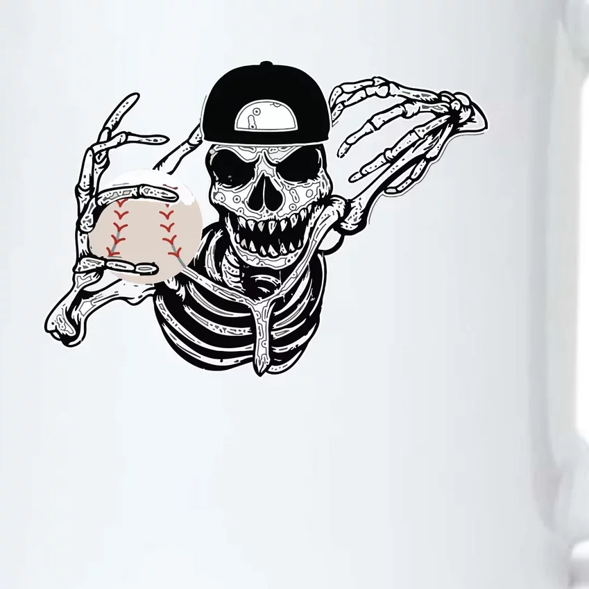 Halloween Skeleton Baseball Player Skull Hands Black Color Changing Mug