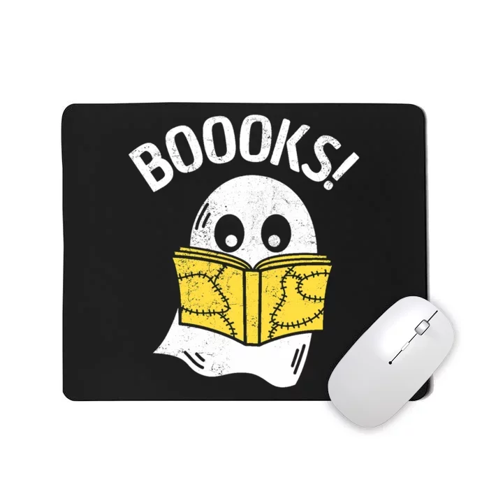 Halloween Saying Boooks Bookworm Ghost Librarian Mousepad