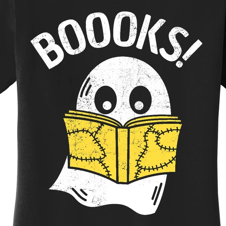 Halloween Saying Boooks Bookworm Ghost Librarian Women's T-Shirt