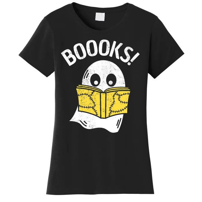 Halloween Saying Boooks Bookworm Ghost Librarian Women's T-Shirt