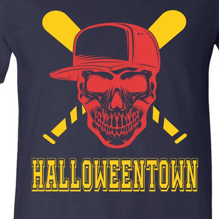 Halloweentown Skeleton Baseball V-Neck T-Shirt