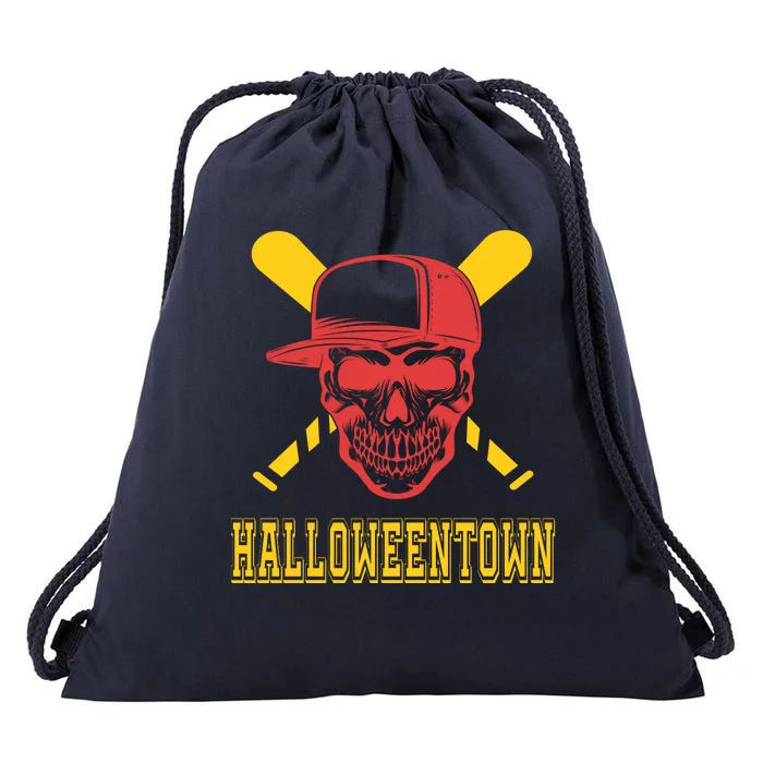 Halloweentown Skeleton Baseball Drawstring Bag