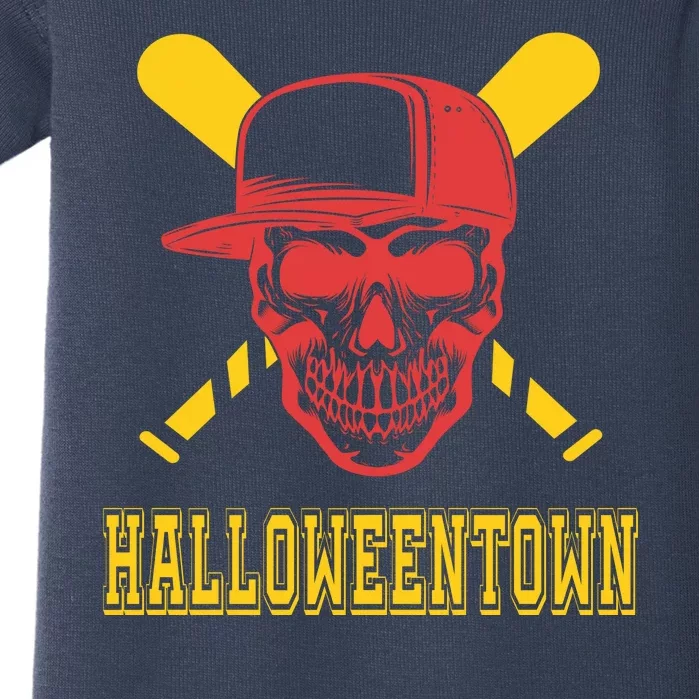 Halloweentown Skeleton Baseball Baby Bodysuit