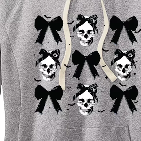 Halloween Skull Black Bow Retro Halloween Women's Fleece Hoodie