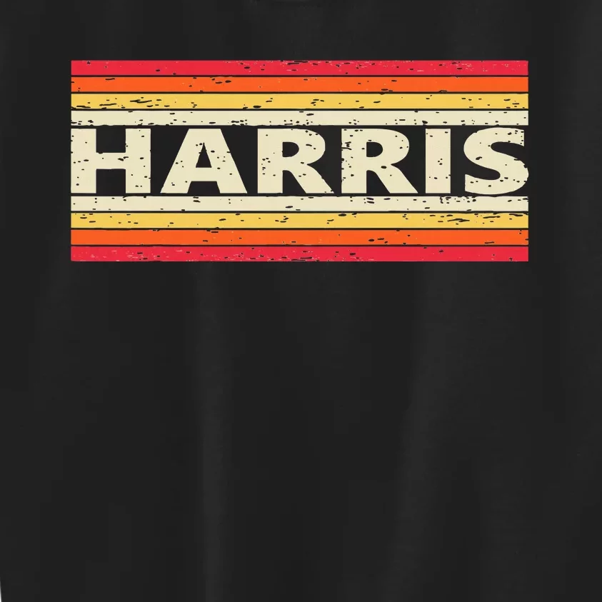 Harris Surname Birthday Family Reunion 80s 90s Sunset Kids Sweatshirt