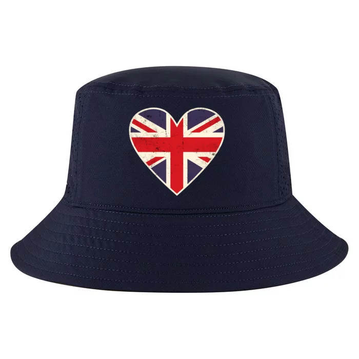 Heart Shaped British Union Jack Flag Cool Gift Cool Comfort Performance Bucket Hat