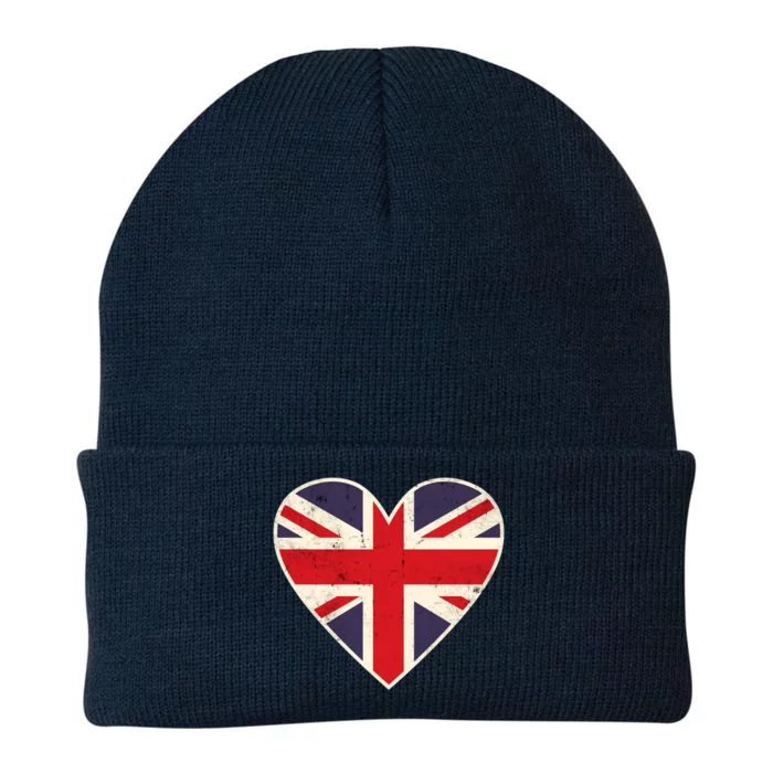 Heart Shaped British Union Jack Flag Cool Gift Knit Cap Winter Beanie