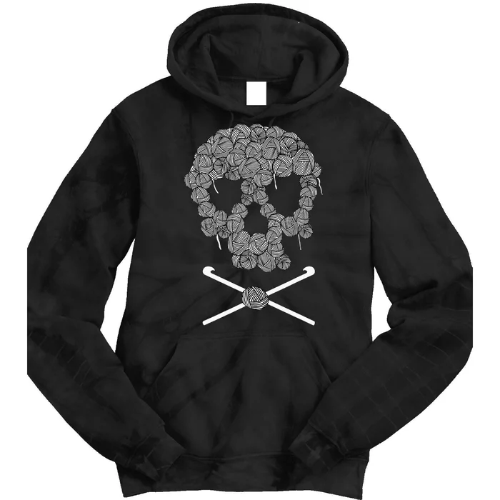 Halloweeen Skull Crochet Lovers Yarn Funny Skeleton Gift Tie Dye Hoodie