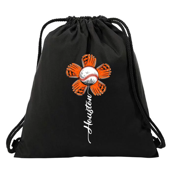 Houston Souvenir Colorful Flower Tee I Love Houston Women Drawstring Bag