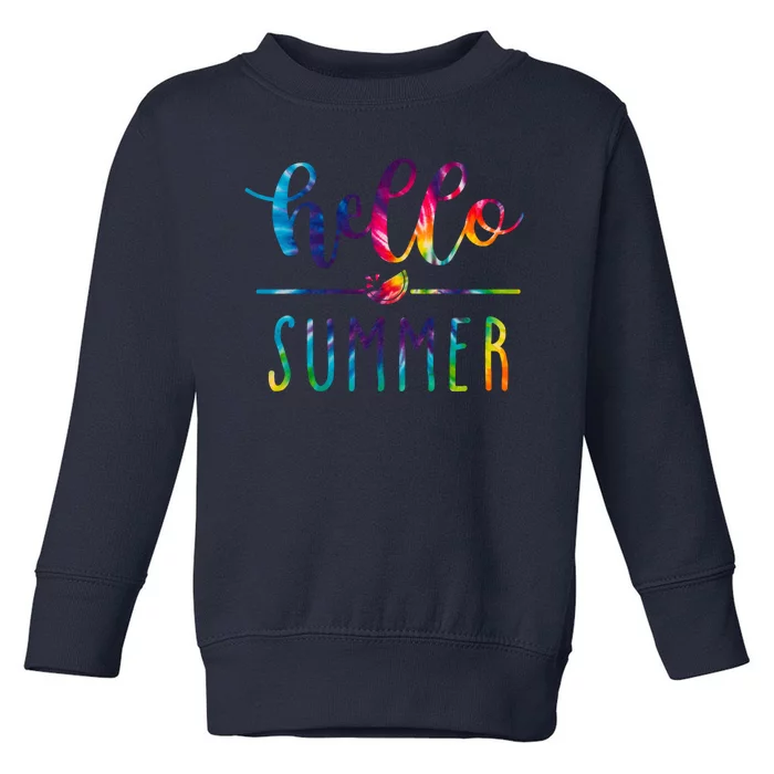 Hello Summer Colorful Rainbow Toddler Sweatshirt