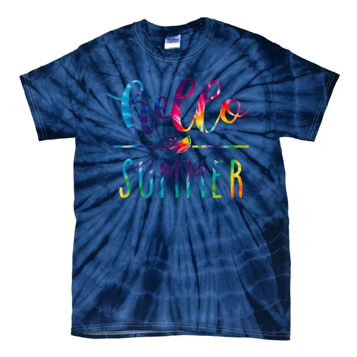 Hello Summer Colorful Rainbow Tie-Dye T-Shirt