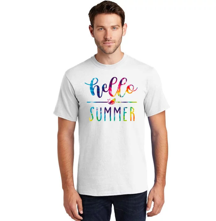 Hello Summer Colorful Rainbow Tall T-Shirt