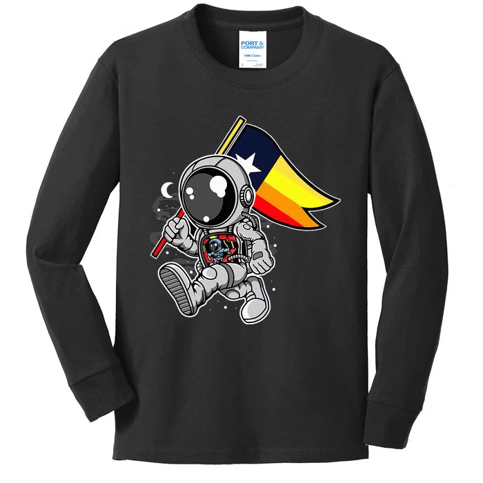 Houston Space City Astronaut Kids Long Sleeve Shirt