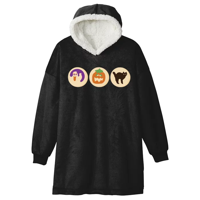 Halloween Sugar Cookie Spooky Season Cat Pumpkin Boo Ghost Hooded Wearable Blanket