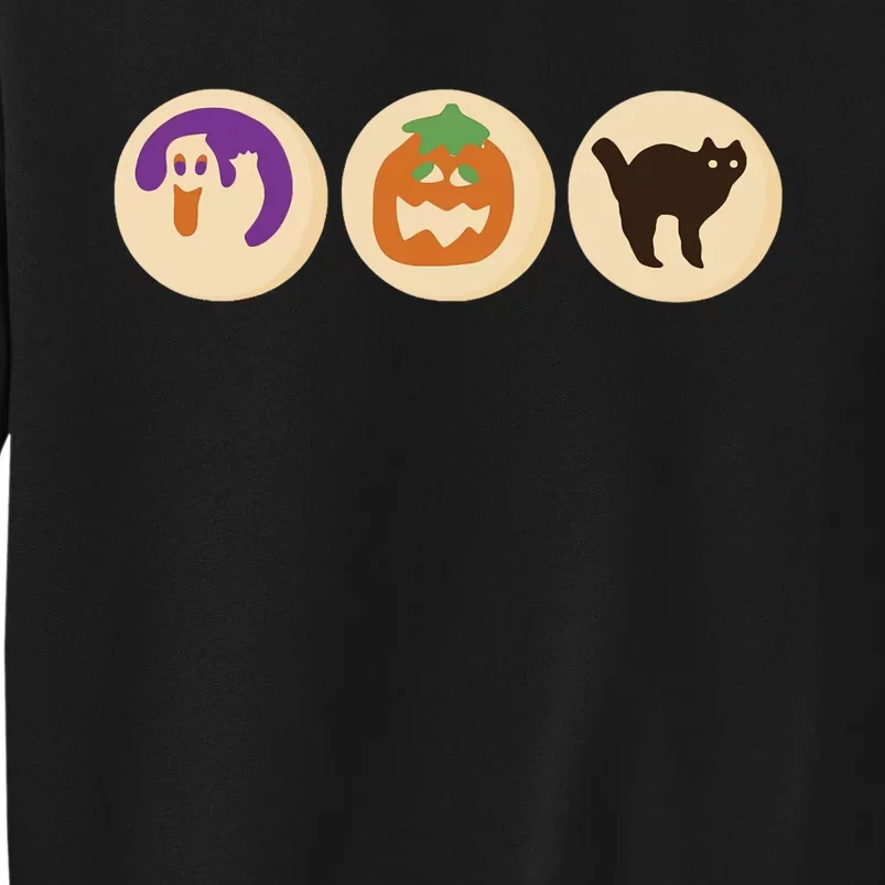 Halloween Sugar Cookie Spooky Season Cat Pumpkin Boo Ghost Tall Sweatshirt