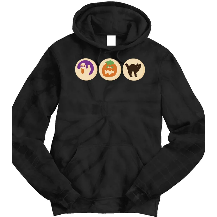 Halloween Sugar Cookie Spooky Season Cat Pumpkin Boo Ghost Tie Dye Hoodie