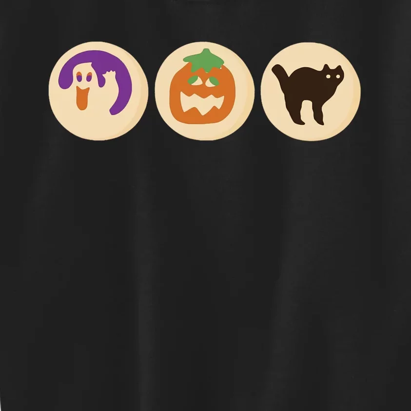 Halloween Sugar Cookie Spooky Season Cat Pumpkin Boo Ghost Kids Sweatshirt