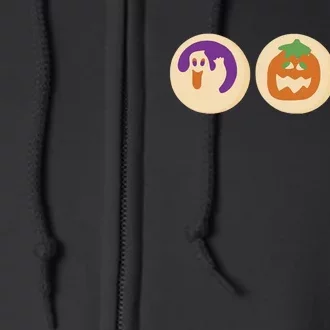 Halloween Sugar Cookie Spooky Season Cat Pumpkin Boo Ghost Full Zip Hoodie