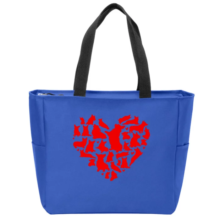 Heart Shaped Corgi Puppies Valentine's Day Dog Lover Clothes Gift Zip Tote Bag