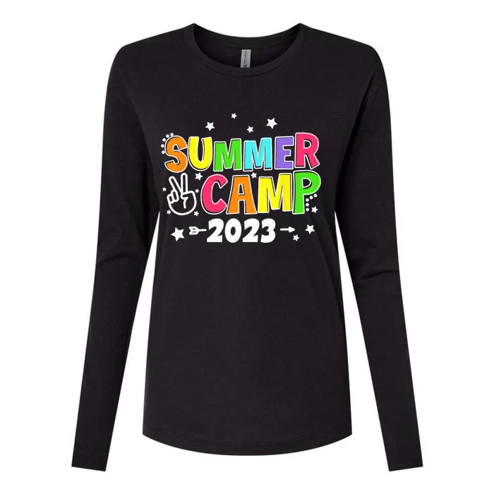 Happy Summer Camp Love Outdoor Activities For Girls Womens Cotton Relaxed Long Sleeve T-Shirt