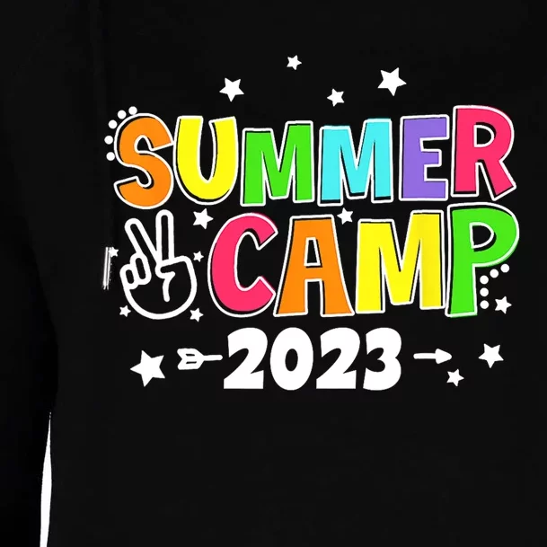 Happy Summer Camp Love Outdoor Activities For Girls Womens Funnel Neck Pullover Hood