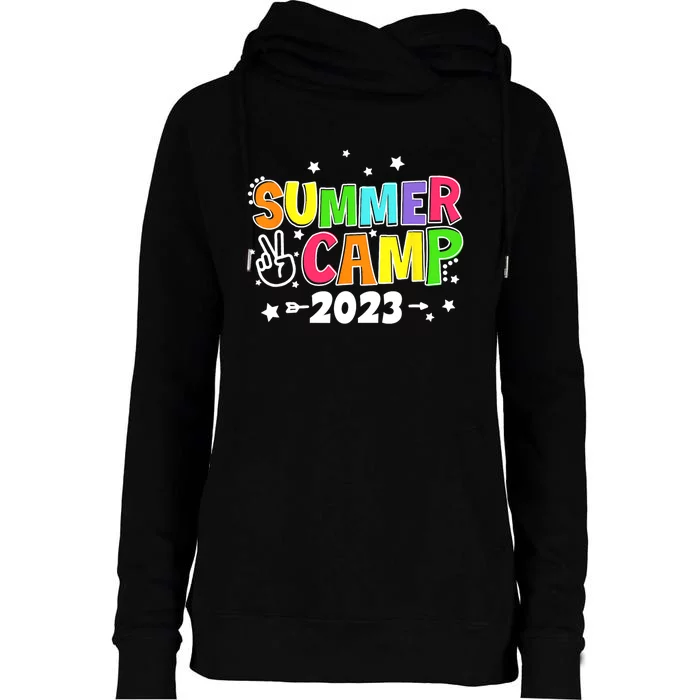 Happy Summer Camp Love Outdoor Activities For Girls Womens Funnel Neck Pullover Hood