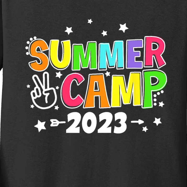 Happy Summer Camp Love Outdoor Activities For Girls Kids Long Sleeve Shirt