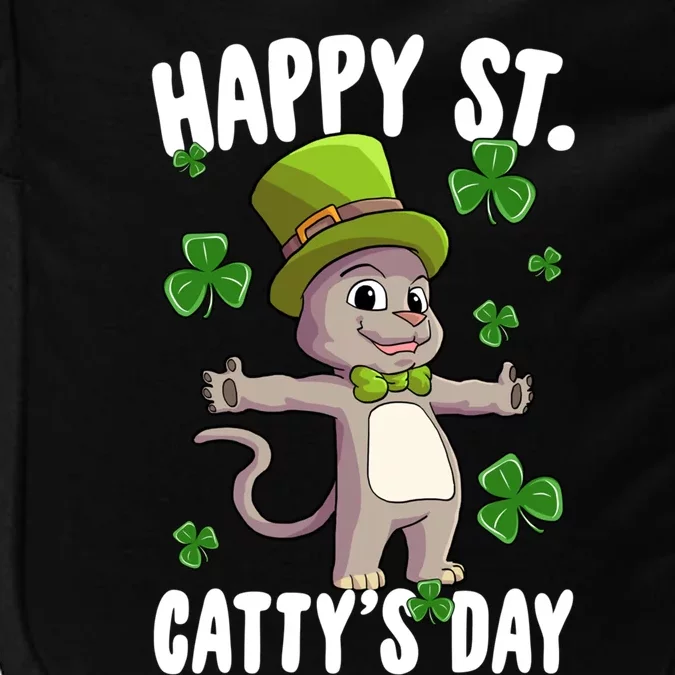 Happy Saint Catty's Day St Patricks Day Irish Cat Leprechaun Gift Impact Tech Backpack