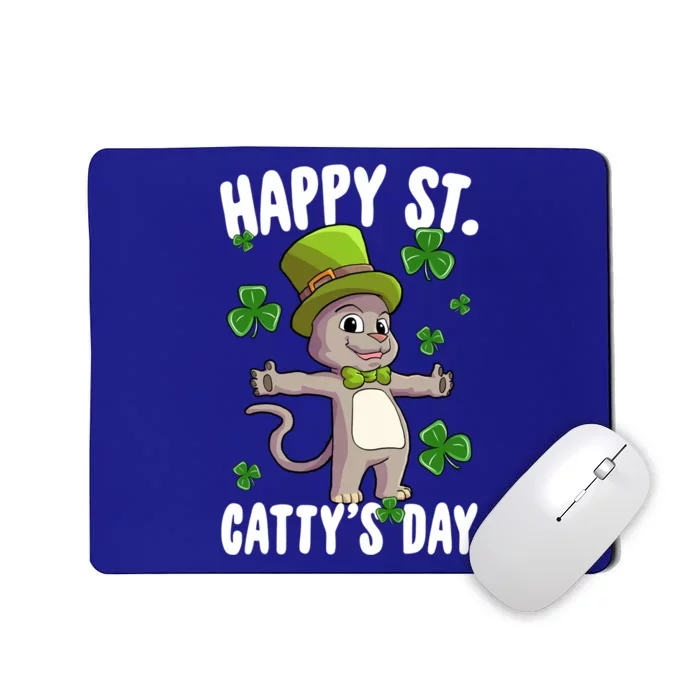 Happy Saint Catty's Day St Patricks Day Irish Cat Leprechaun Gift Mousepad