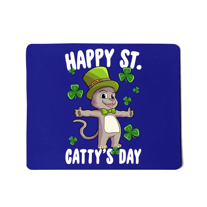 Happy Saint Catty's Day St Patricks Day Irish Cat Leprechaun Gift Mousepad