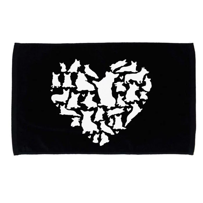 Heart Shaped Corgi Puppies Valentine's Day Dog Lover Clothes Microfiber Hand Towel