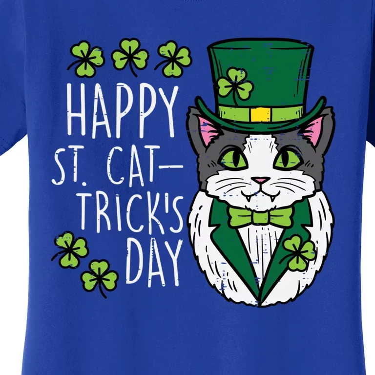 Happy St Cat Tricks Patricks Day Funny Pet Gift Women's T-Shirt