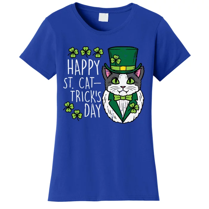 Happy St Cat Tricks Patricks Day Funny Pet Gift Women's T-Shirt