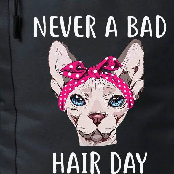 Hairless Sphynx Cat Feline Bald Never A Bad Hair Day Daily Commute Backpack