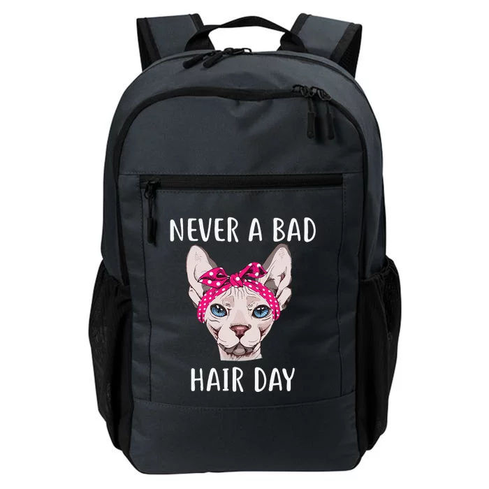 Hairless Sphynx Cat Feline Bald Never A Bad Hair Day Daily Commute Backpack