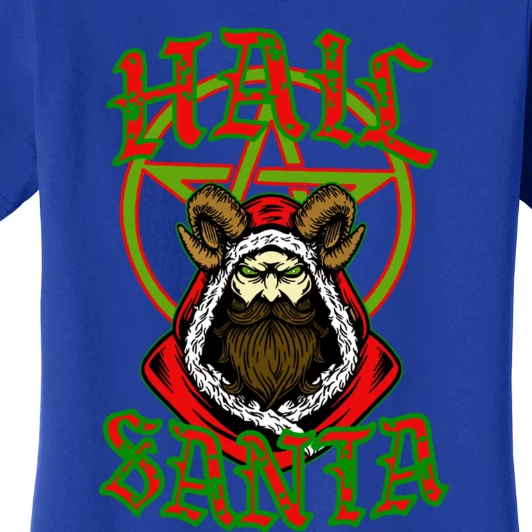 Hail Santa Christmas Funny Santa Rock Metal Lovers Gift Women's T-Shirt