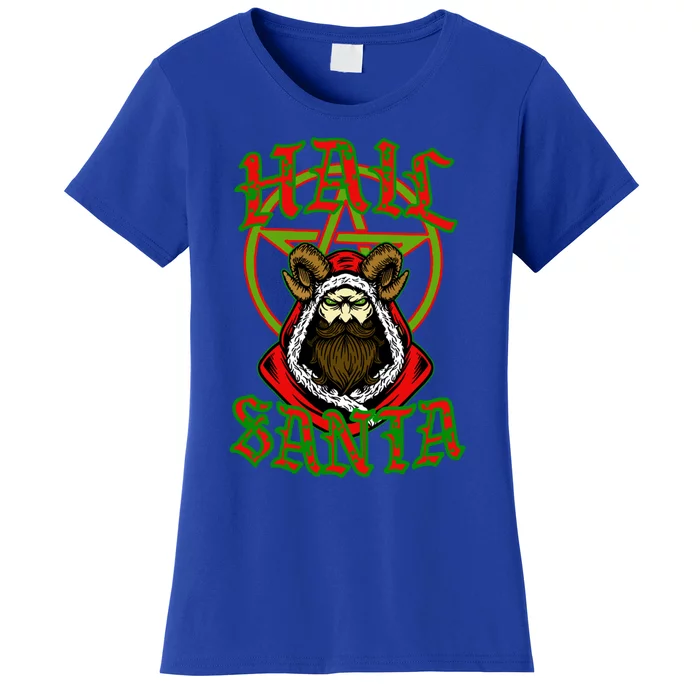 Hail Santa Christmas Funny Santa Rock Metal Lovers Gift Women's T-Shirt