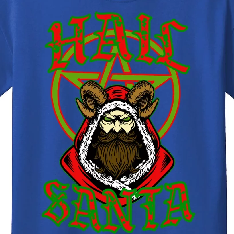 Hail Santa Christmas Funny Santa Rock Metal Lovers Gift Kids T-Shirt