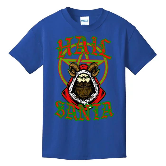 Hail Santa Christmas Funny Santa Rock Metal Lovers Gift Kids T-Shirt