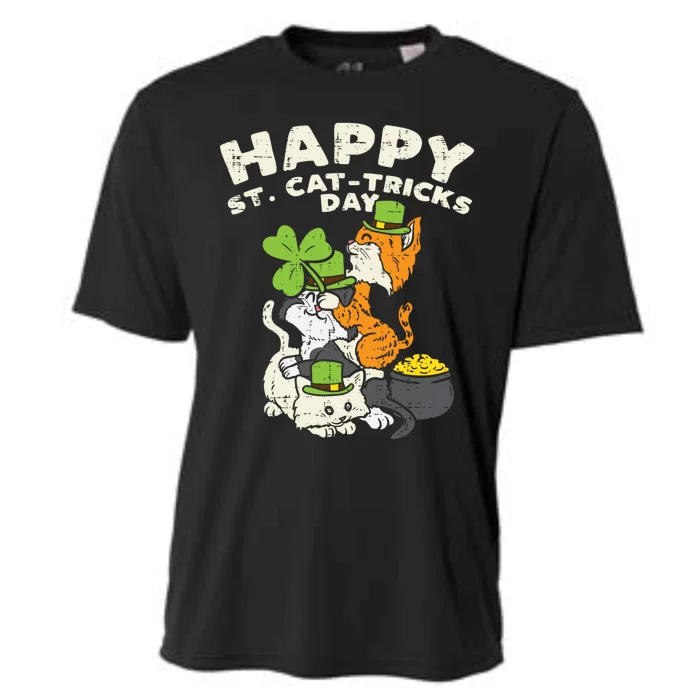 Happy St Catgifttricks Day Cats Saint Paddys St Patricks Day Gift Cooling Performance Crew T-Shirt