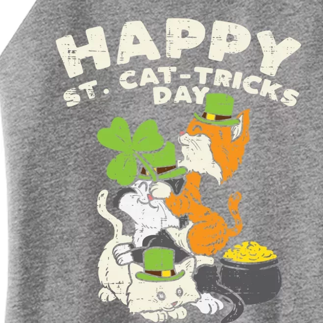 Happy St Catgifttricks Day Cats Saint Paddys St Patricks Day Gift Women’s Perfect Tri Rocker Tank