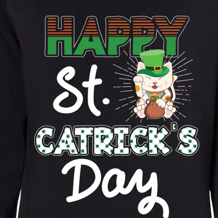 Happy St Catrick's Day Saint Patrick's Adorable Kitty Lover Cute Gift Womens California Wash Sweatshirt