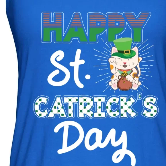 Happy St Catrick's Day Saint Patrick's Adorable Kitty Lover Cute Gift Ladies Essential Flowy Tank