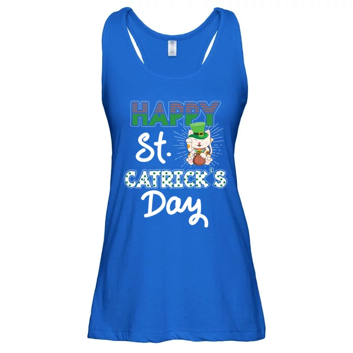 Happy St Catrick's Day Saint Patrick's Adorable Kitty Lover Cute Gift Ladies Essential Flowy Tank