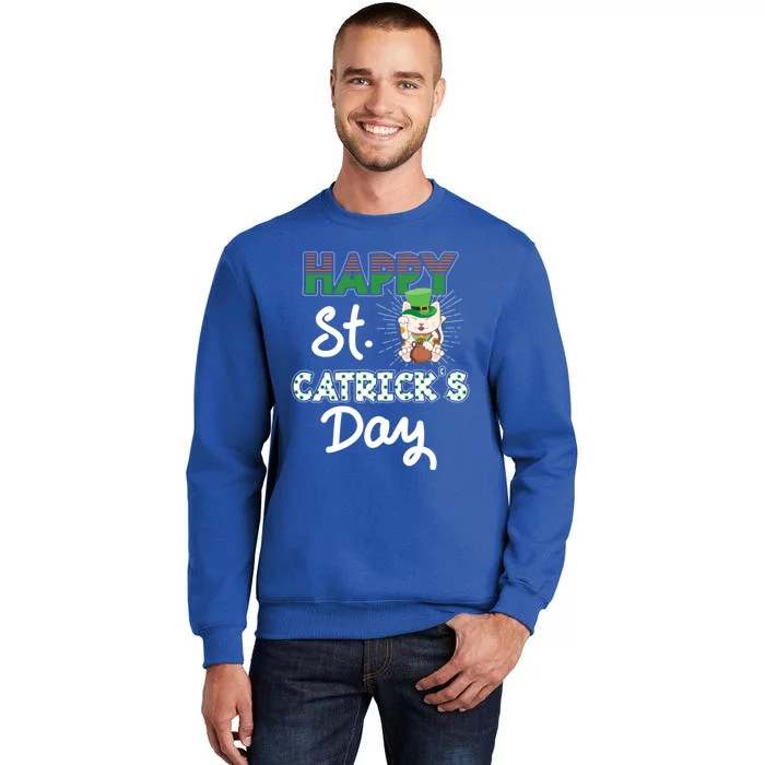 Happy St Catrick's Day Saint Patrick's Adorable Kitty Lover Cute Gift Tall Sweatshirt