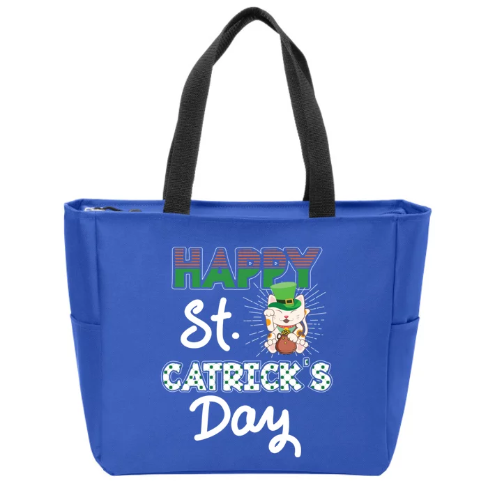 Happy St Catrick's Day Saint Patrick's Adorable Kitty Lover Cute Gift Zip Tote Bag