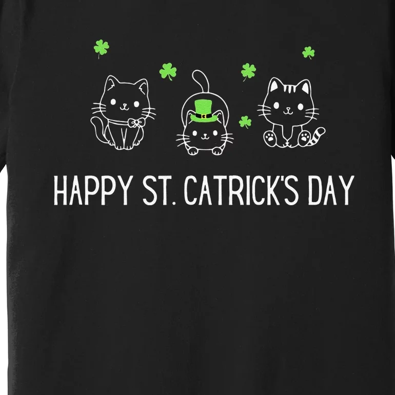 Happy St. Catrick's Day Saint Patrick's Day Cat Premium T-Shirt