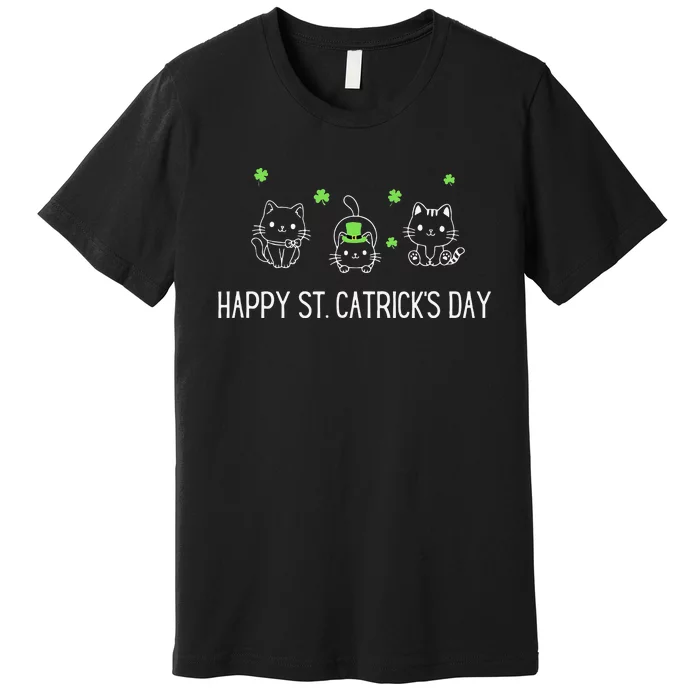 Happy St. Catrick's Day Saint Patrick's Day Cat Premium T-Shirt