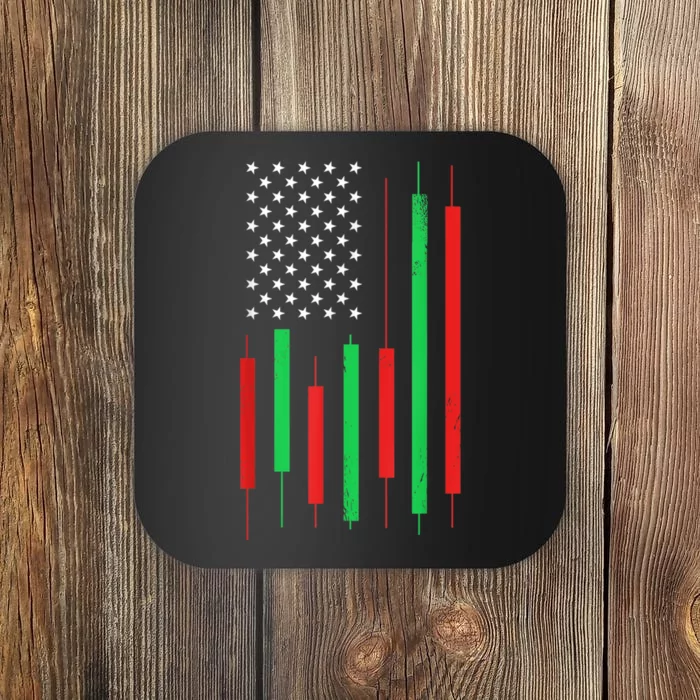 HODLn Stock Chart American Flag Funny Stock Trader Coaster